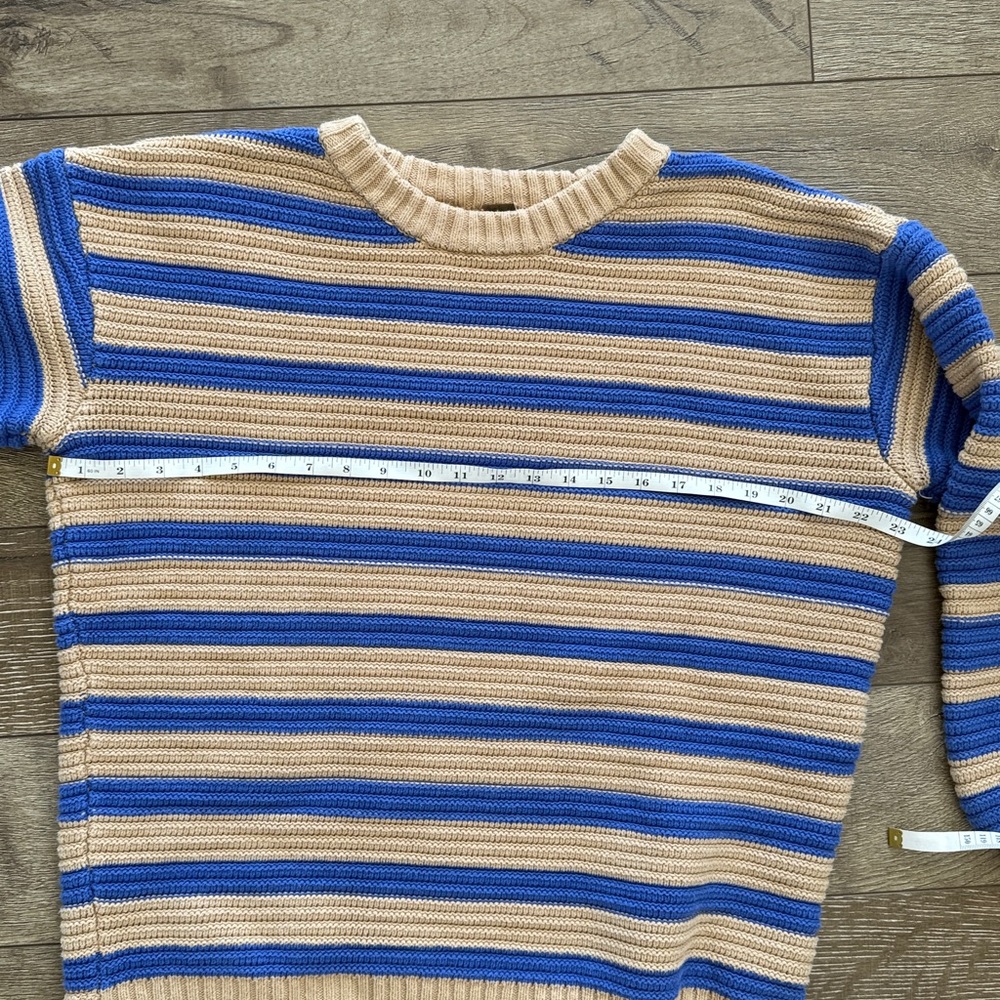 Free People Links Pullover Stripe Slouchy Sweater sz XS - Picture 6 of 8